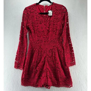 Kimchi Blue Red Lace Jumpsuit